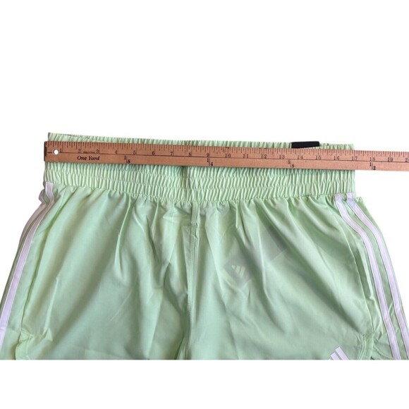 Adidas Pacer Training 3 Stripes Woven High Rise 3" Shorts Women's XL Green New! - Picture 9 of 12